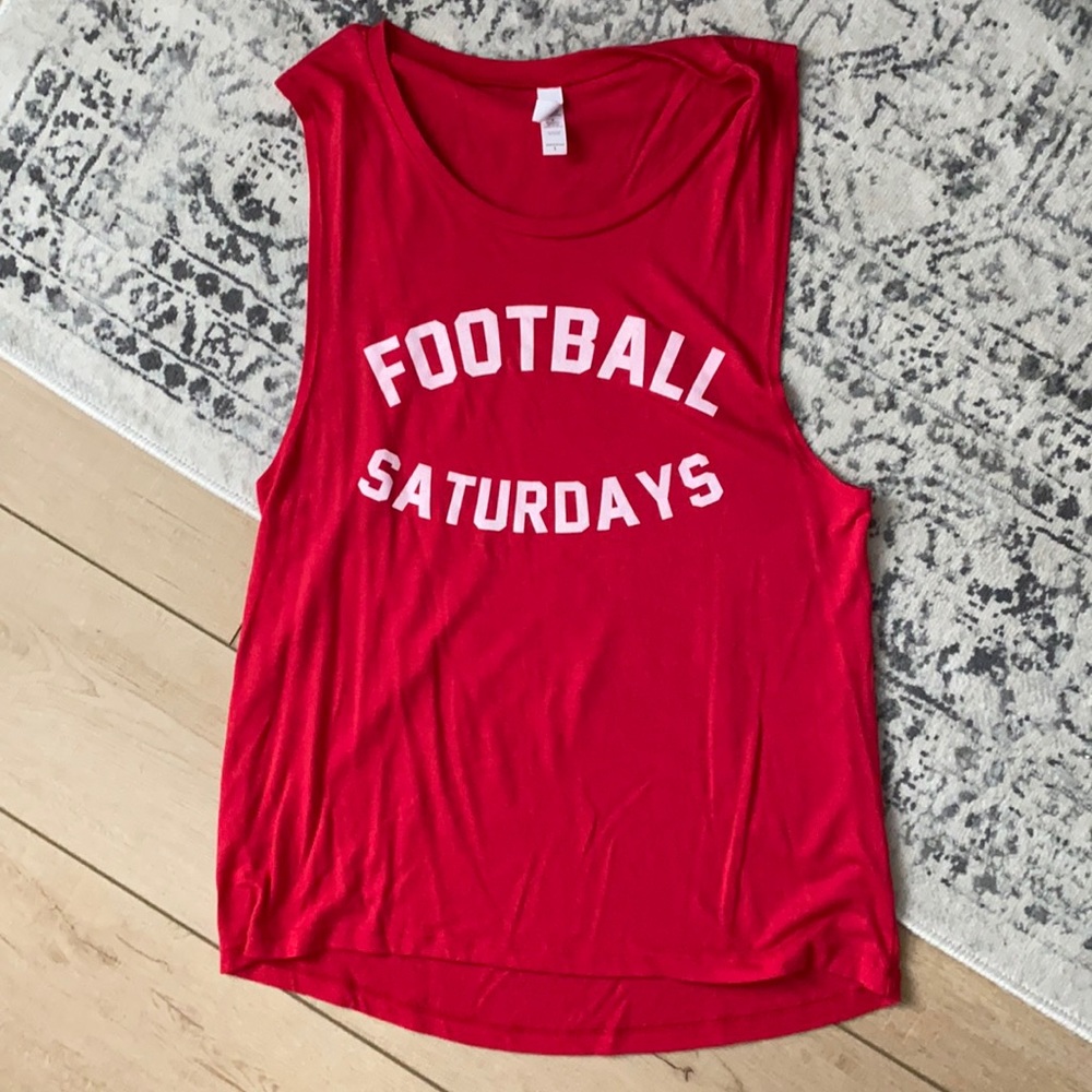 Bella Canvas Football Saturdays Tank - Red